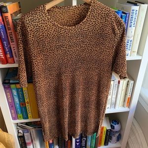 Pleated leopard print top